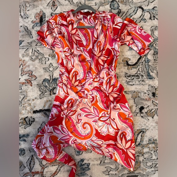 Zara The Carla Scarf Wrap 70s Mini Dress - Picture 2 of 6